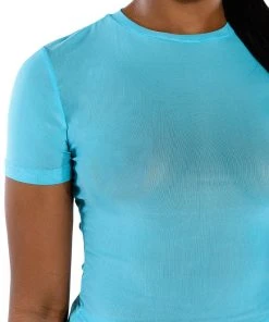 SIMPLE BLISS MESH TOP -akira shop simple bliss mesh top blue 7 7