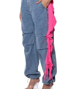 SKATER GIRL DENIM DRAWSTRING PANT -akira shop skater girl denim drawstring pant light blue denim 2 2