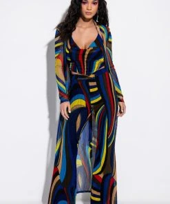 SO GOOD COWL NECK MESH BLOUSE 12 SO GOOD COWL NECK MESH BLOUSE -akira shop so good cowl neck mesh blouse blue multi 3 3