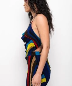 SO GOOD COWL NECK MESH BLOUSE 14 SO GOOD COWL NECK MESH BLOUSE -akira shop so good cowl neck mesh blouse blue multi 5 5