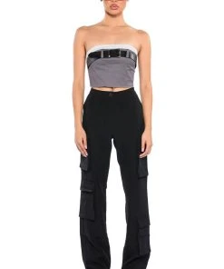 SO SCANDALOUS RELAXED CARGO TROUSER -akira shop so scandalous relaxed cargo trouser black 3 3 c1