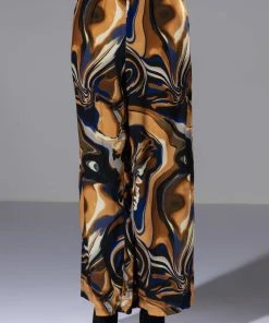 SOLARIS PRINTED PALAZZO PANT -akira shop solaris printed palazzo pant yellow 5 5 c1