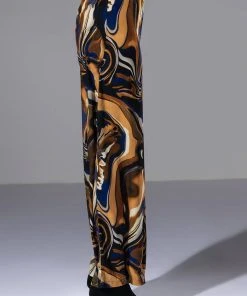 SOLARIS PRINTED PALAZZO PANT -akira shop solaris printed palazzo pant yellow 6 6 c1