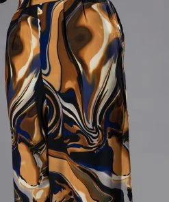 SOLARIS PRINTED PALAZZO PANT -akira shop solaris printed palazzo pant yellow 8 8 c1