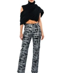 SOMETHING DIFFERENT METALLIC DETAILED JEANS -akira shop something different metallic detailed jeans black 4 4