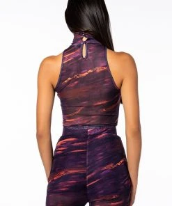 SOMETHING SPECIAL MESH TANK TOP -akira shop something special mesh tank top purple multi 6 6