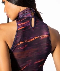 SOMETHING SPECIAL MESH TANK TOP -akira shop something special mesh tank top purple multi 7 7