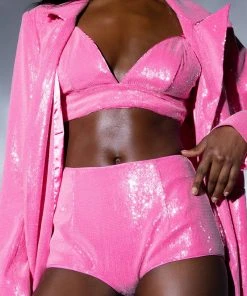 SPARKLE AND SHINE SEQUIN BRALETTE -akira shop sparkle and shine sequin bralette pink 2 2 c1 c1