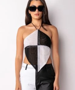 SPITFIRE MESH HALTER CROP TOP -akira shop spitfire mesh halter crop top white multi 4 4