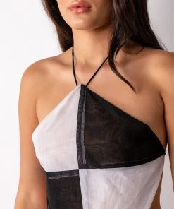 SPITFIRE MESH HALTER CROP TOP -akira shop spitfire mesh halter crop top white multi 7 7