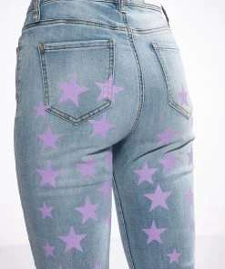 STARLIGHT MID RISE PAINTED SKINNY JEAN -akira shop starlight mid rise painted skinny jean light blue denim 6 6 c1 c1 c1 c1 c1