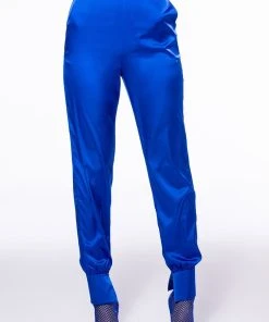 STARS IN THE SKY SATIN PANTS -akira shop stars in the sky satin pants royal blue 3 3
