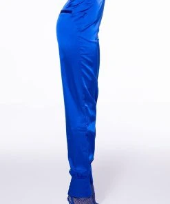 STARS IN THE SKY SATIN PANTS -akira shop stars in the sky satin pants royal blue 4 4
