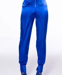 STARS IN THE SKY SATIN PANTS -akira shop stars in the sky satin pants royal blue 5 5