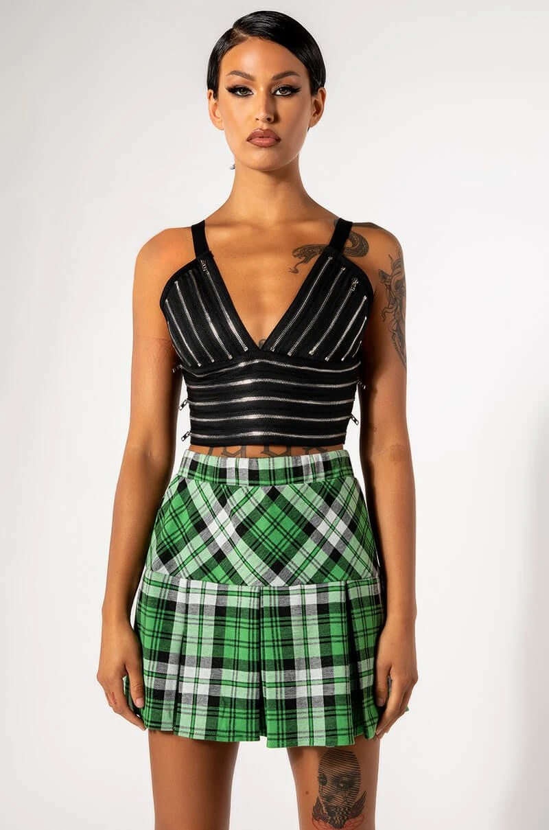 STOLE THE SHOW ZIPPER DETAIL CROPPED BANDAGE TANK 7 STOLE THE SHOW ZIPPER DETAIL CROPPED BANDAGE TANK - Image 5