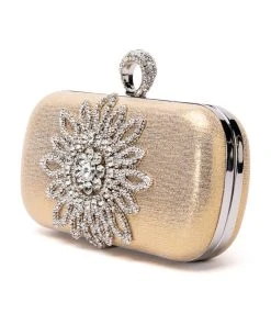 STRAIGHT FLEXING EMBELLISHED CLUTCH -akira shop straight flexing embellished clutch gold multi 4 4