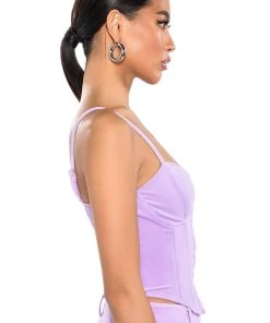 STYLIST VELVET CORSET TOP -akira shop stylist velvet corset top light purple 5 5