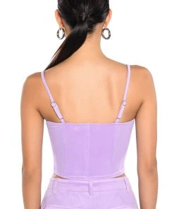 STYLIST VELVET CORSET TOP -akira shop stylist velvet corset top light purple 6 6