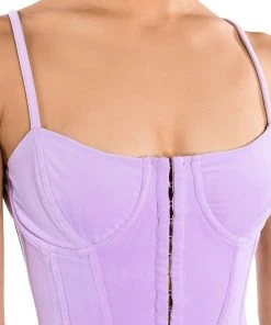 STYLIST VELVET CORSET TOP -akira shop stylist velvet corset top light purple 7 7