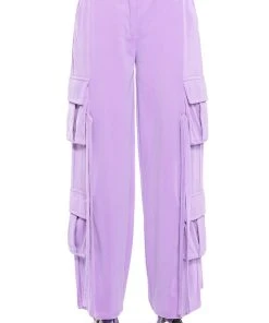 STYLIST WIDE LEG VELVET CARGO PANTS 14 STYLIST WIDE LEG VELVET CARGO PANTS -akira shop stylist wide leg velvet cargo pants light purple 5 5