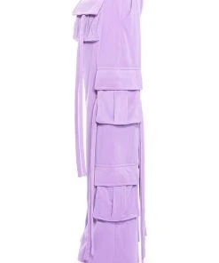 STYLIST WIDE LEG VELVET CARGO PANTS 15 STYLIST WIDE LEG VELVET CARGO PANTS -akira shop stylist wide leg velvet cargo pants light purple 6 6