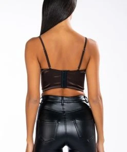 SULTRY LONGLINE BRALETTE TOP -akira shop sultry longline bralette top black brown 5 5