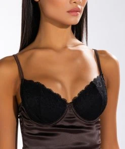 SULTRY LONGLINE BRALETTE TOP -akira shop sultry longline bralette top black brown 6 6