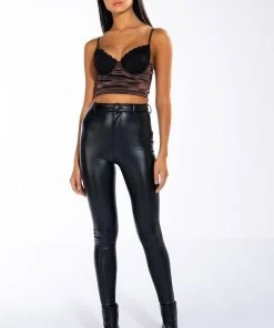 SULTRY LONGLINE BRALETTE TOP -akira shop sultry longline bralette top black brown 7 7