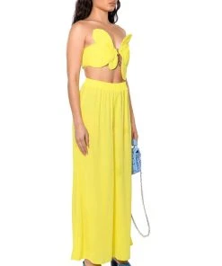 SUNSHINE BABY STRAPLESS CROP TOP -akira shop sunshine baby strapless crop top yellow 4 4