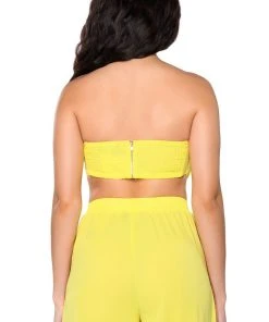 SUNSHINE BABY STRAPLESS CROP TOP -akira shop sunshine baby strapless crop top yellow 7 7