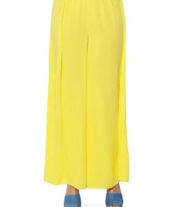 SUNSHINE BABY WIDE LEG PALAZZO PANT -akira shop sunshine baby wide leg palazzo pant yellow 7 7