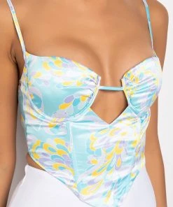 SWEET ESCAPE SATIN BUSTIER TANK 28 SWEET ESCAPE SATIN BUSTIER TANK -akira shop sweet escape satin bustier tank multi 13 13