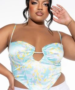 SWEET ESCAPE SATIN BUSTIER TANK