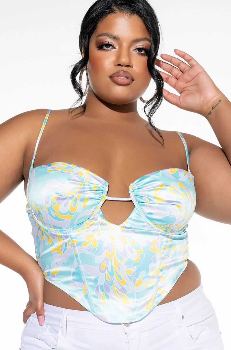 SWEET ESCAPE SATIN BUSTIER TANK 3 SWEET ESCAPE SATIN BUSTIER TANK