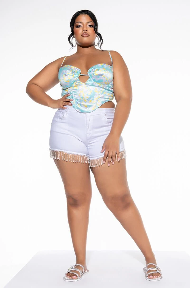 SWEET ESCAPE SATIN BUSTIER TANK 4 SWEET ESCAPE SATIN BUSTIER TANK - Image 2