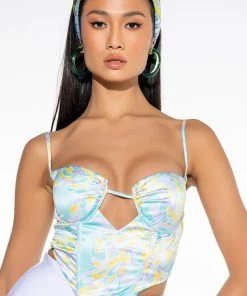 SWEET ESCAPE SATIN BUSTIER TANK 23 SWEET ESCAPE SATIN BUSTIER TANK -akira shop sweet escape satin bustier tank multi 8 8