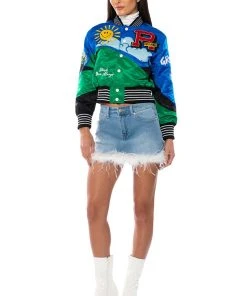 SWEETHEART FEATHER DETAIL DENIM MINI SKIRT -akira shop sweetheart feather detail denim mini skirt medium blue denim 3 3