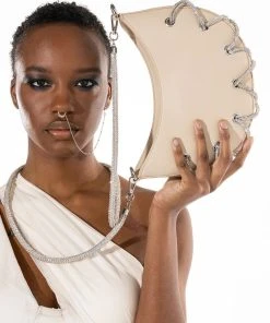 SWEETIE RHINESTONE CORD PURSE -akira shop sweetie rhinestone cord purse beige 1 1