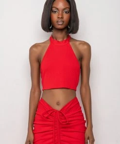 TAKE IT TO THE LIMIT RIBBED TIE TOP 11 TAKE IT TO THE LIMIT RIBBED TIE TOP -akira shop take it to the limit ribbed tie top red 3 3