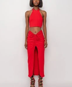 TAKE IT TO THE LIMIT RIBBED TIE TOP 15 TAKE IT TO THE LIMIT RIBBED TIE TOP -akira shop take it to the limit ribbed tie top red 7 7