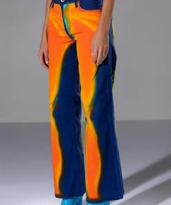 TEMPERATURE RISING RELAXED JEANS -akira shop temperature rising relaxed jeans blue multi 2 2 c1