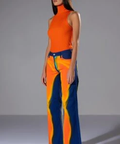 TEMPERATURE RISING RELAXED JEANS -akira shop temperature rising relaxed jeans blue multi 5 5 c1