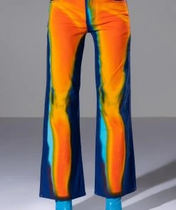 TEMPERATURE RISING RELAXED JEANS -akira shop temperature rising relaxed jeans blue multi 6 6 c1