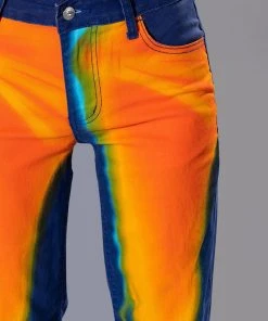 TEMPERATURE RISING RELAXED JEANS -akira shop temperature rising relaxed jeans blue multi 9 9 c1