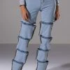 TEMPTATION HIGH RISE LAYERED WIDE LEG JEAN -akira shop temptation high rise layered wide leg jean light blue denim 1 1