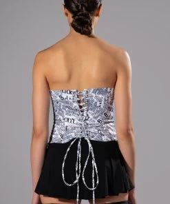 THAT NEW NEWS STRAPLESS CORSET -akira shop that new news strapless corset white multi 5 5