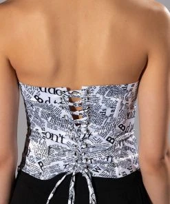 THAT NEW NEWS STRAPLESS CORSET -akira shop that new news strapless corset white multi 6 6