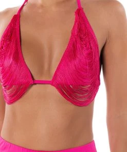 THE GODDESS IN ME TWO PIECE FRINGE SET -akira shop the goddess in me two piece fringe set fuchsia 7 7