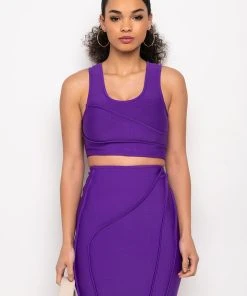 THEIA CROP BANDAGE TANK -akira shop theia crop bandage tank purple 5 5