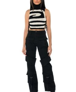 TOO COOL CARGO HIGH WAISTED JEANS -akira shop too cool cargo high waisted jeans black 3 3 c1